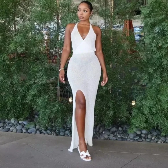 New Boho Crochet Beach Dress Swim Cover Up Maxi Midi - Picture 12 of 17